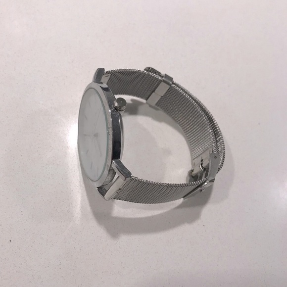 Marble Face Silver Mesh Watch - Picture 2 of 5